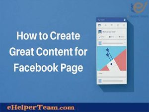 create a content Facebook Page