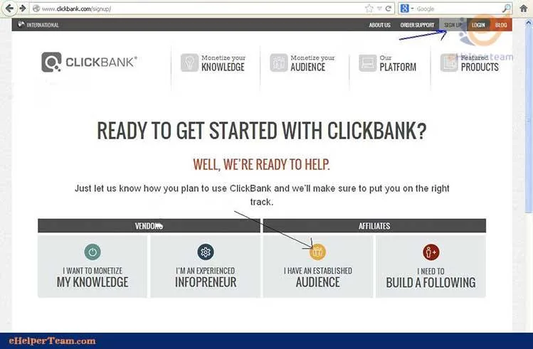 ClickBank the secrets of registration and profit by photo 1 get start with clickbank