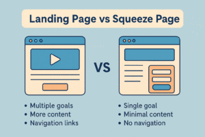 In 2025, online competition is tougher than ever. Brands fight for every click, and each visitor who lands on your site represents a potential lead or customer. The way you present your offers determines whether that visitor converts—or bounces away. That’s where the Squeeze Page stands out. While a traditional landing page is versatile and can promote products, services, or events, a squeeze page focuses solely on one thing: capturing your visitor’s email address. By offering something valuable in return—such as a free guide, checklist, or discount—marketers can build strong email lists, which remain one of the most profitable channels in digital marketing. This article explores the differences between landing pages and squeeze pages, evaluates which one performs better in 2025, and shares strategies to maximize conversions. What is a Landing Page and How Does it Work? A landing page is a targeted webpage designed with a specific purpose, usually tied to a campaign. Unlike homepages, which often include multiple navigation options, landing pages direct visitors toward a single action, such as signing up or buying a product. According to this detailed guide on building a landing page , effective landing pages share three common traits: Clear messaging that matches the ad or link that brought the visitor. Persuasive design with strong calls-to-action and visuals. Trust signals such as testimonials or case studies. Landing pages are flexible tools that can be used across different stages of the funnel. However, their broader focus sometimes means slower conversions compared to a Squeeze Page, which eliminates all distractions. What is a Squeeze Page and Why Marketers Use It? A Squeeze Page is the laser-focused cousin of the landing page. Its purpose is not to sell directly but to collect contact information by “squeezing” visitors into making a decision. Key elements of an effective squeeze page include: A compelling headline A short, benefit-driven description A simple form with one or two fields A strong call-to-action As explained in this article on boosting website traffic in 2025 , offering a free resource through a squeeze page can dramatically increase sign-ups. Marketers love squeeze pages because they build email lists that fuel long-term campaigns. Once a visitor opts in, businesses can nurture them with personalized emails, leading to higher lifetime value. Landing Page vs. Squeeze Page: The Key Differences While both aim for conversions, landing pages and Squeeze Pages serve different functions. Feature Landing Page Squeeze Page Objective Sell products, sign-ups, or registrations Capture emails quickly Content Depth Detailed, multimedia-rich Minimal, focused copy Navigation May include links and menus No distractions Stage in Funnel Middle or bottom Top of funnel Conversion Speed Slower but deeper Faster, high-volume One common challenge with landing pages is a higher bounce rate, especially when overloaded with content. As this article on bounce rate explains , too many options can overwhelm visitors, making them leave. That’s why squeeze pages often win in quick lead generation. When Should You Use a Landing Page vs. a Squeeze Page? The choice depends on your marketing goals. Landing Page Works Best For: Selling a product or subscription. Explaining complex offers in detail. Building long-term credibility. Squeeze Page Works Best For: Quickly building an email list. Promoting free resources or discounts. Driving leads for affiliate and CPA campaigns. In fact, this 2025 guide on CPA networks shows how marketers often rely on squeeze pages to drive leads at scale, especially in performance marketing models where speed matters. Which is Better in 2025: Landing Page or Squeeze Page? The better option depends on context. If your goal is trust and long-term sales, a landing page works best. If your goal is fast lead capture, the Squeeze Page takes the crown. With ad costs rising and user attention spans shrinking, many marketers now combine the two. They first capture emails through a squeeze page, then nurture leads through email campaigns before directing them to detailed landing pages for sales. This hybrid approach leverages the speed of squeeze pages and the depth of landing pages, maximizing ROI in 2025. Best Practices to Maximize Conversions To ensure your landing or Squeeze Page performs at its best, follow these strategies: Simplify the design—remove distractions and stick to one goal. Craft strong headlines—these should match user intent. Use persuasive CTAs—clear, action-driven words convert better. Leverage social proof—add reviews or success stories. Optimize for mobile—most visitors will access via smartphones. Test everything—A/B test forms, headlines, and offers. For deeper insights into optimization, check out this article on website crawl optimization , which emphasizes structure and usability as key factors for conversions. FAQs About Landing Pages and Squeeze Pages Q1: What makes a squeeze page different from a landing page? A squeeze page is narrower in focus, designed solely to collect contact details. Q2: Are squeeze pages still effective in 2025? Yes, they remain one of the fastest ways to grow email lists. Q3: Should I use both landing and squeeze pages? Yes. Combining them maximizes both short-term and long-term results. Q4: How do I drive traffic to a squeeze page? You can use paid ads, SEO, or free incentives like guides. Q5: What should I avoid on a squeeze page? Avoid clutter, long forms, or multiple CTAs. Q6: Can a homepage replace a squeeze page? Not effectively, since homepages are too broad. Conclusion Squeeze Page 