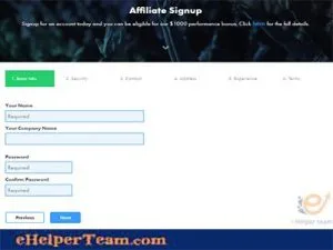 Get approved easily on MaxBounty,a popular CPA Affiliate Marketing 2 Basic Info page