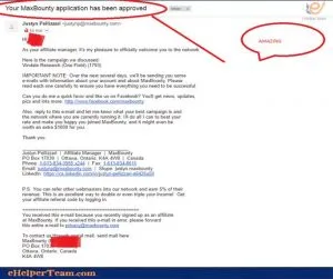 Get approved easily on MaxBounty,a popular CPA Affiliate Marketing 12 The Approval page