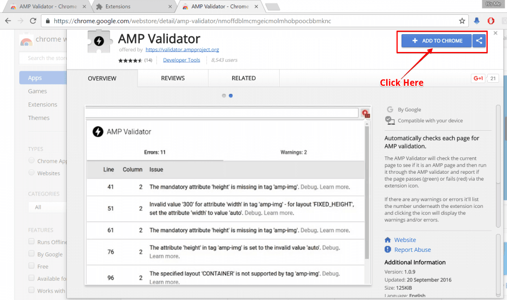 AMP Chrome Extension