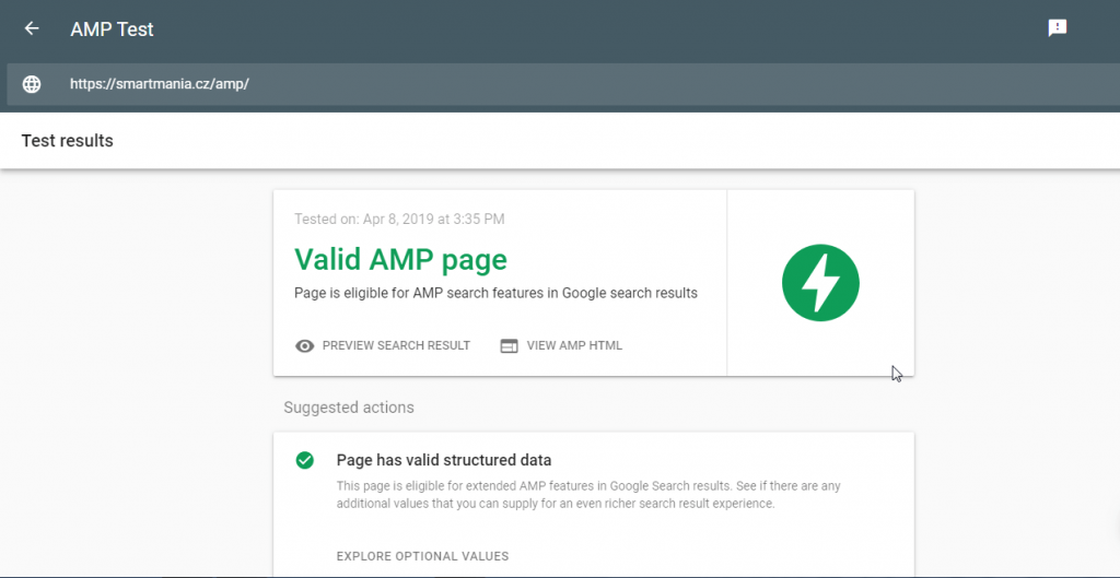 AMP Test From Google