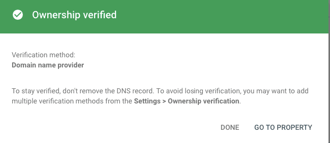 Ownership verified