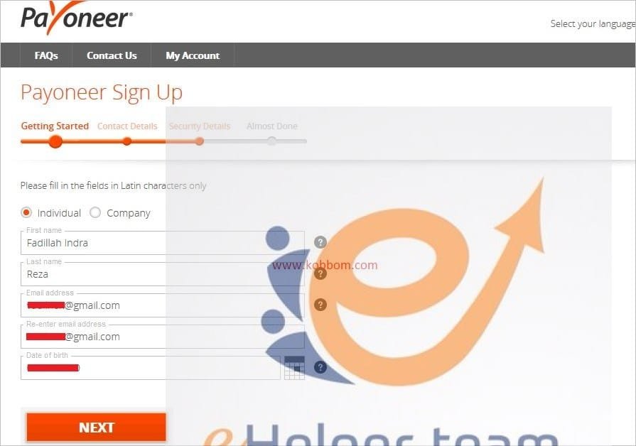 payoneer account