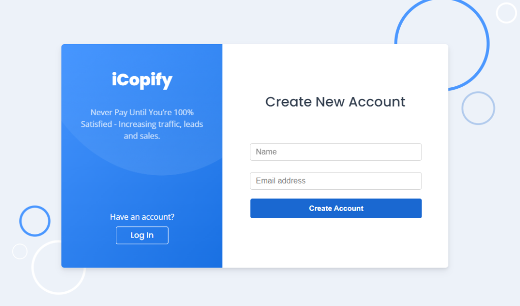 Copify sign up