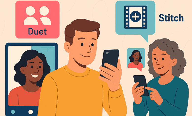 how to use tiktok duet and stitch