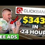 Run FREE ADS Now To Generate $343.75+ In 24 Hours! (Simple ClickBank Affiliate Marketing Method)